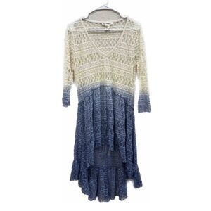 Sheer Lace Dip-Dye Dress